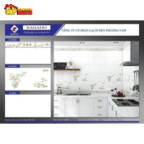 GẠCH ỐP TƯỜNG 30X60 TRẮNG TRƠN ĐIỂM BÌNH BÔNG HOA TRẮNG 3600V CAO CẤP GIÁ RẺ
