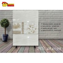 GẠCH ỐP TƯỜNG 40X80 VÂN ĐÁ KEM VÀNG ĐIỂM BÔNG LY KHẮC KIM 484039 CAO CẤP GIÁ RẺ
