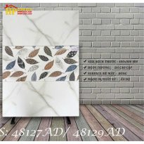 GẠCH ỐP TƯỜNG 40X80 TRẮNG VÂN ĐÁ ĐIỂM CHIẾC LÁ 48127 CAO CẤP GIÁ RẺ