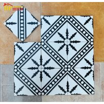 GẠCH LÁT NỀN 20X20 TRẮNG ĐEN 2 GỐC GHÉP BÔNG CỔ ĐIỂN CAO CẤP GIÁ RẺ
