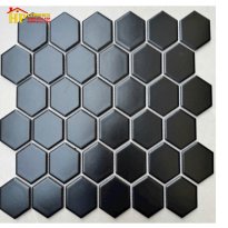 GẠCH TRANG TRÍ 30X30 VĨ LỤC GIÁC NHỎ GHÉP MÀU ĐEN CAO CẤP GIÁ RẺ