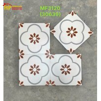 GẠCH BÔNG 30X30 TRẮNG HOA VĂN NÂU CỔ ĐIỂN 3120 CAO CẤP GIÁ RẺ