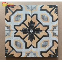 GẠCH BÔNG 20X20 HOA VĂN GHÉP NÂU XÁM CỔ XƯA CAO CẤP GIÁ RẺ