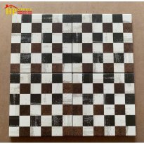 GẠCH BÔNG 20X20 HOA VĂN Ô VUÔNG NHỎ NÂU ĐẬM LỢT CAO CẤP GIÁ RẺ