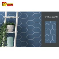 GẠCH TRANG TRÍ 30X60 SẮC MÀU XANH LAM NGỌC ĐẬM HỌA TIẾT TỔ ONG NHẬP KHẨU CAO CẤP