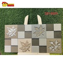 GẠCH TRANG TRÍ 30X60 SẮC MÀU KEM VÀ NÂU HỌA TIẾT CHIẾC LÁ 3D NHẬP KHẨU CAO CẤP