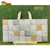 GẠCH TRANG TRÍ 30X60 SẮC MÀU XÁM TRẮNG KẾT HỢP VÀNG HỌA TIẾT Ô VUÔNG GHÉP 3D NHẬP KHẨU CAO CẤP