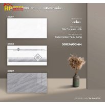 GẠCH ỐP TƯỜNG 30X60 VÂN ĐÁ XÁM ĐẬM LỢT ĐIỂM CÁ TÍNH SIÊU BÓNG 85007 CAO CẤP GIÁ RẺ