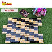GẠCH TRANG TRÍ 25X50 KIỂU XÂY GẠCH ĐEN VÀNG KHẮC KIM 255026G CAO CẤP GIÁ RẺ