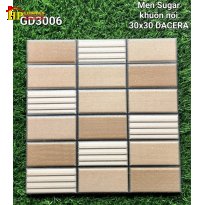 GẠCH LÁT NỀN TOLEL 30X30 HOA VĂN GHÉP NÂU ĐẬM LỢT GD3006 CAO CẤP GIÁ RẺ