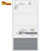 GẠCH ỐP TƯỜNG 40X80 SỌC XÁM ĐẬM LỢT ĐIỂM BÔNG CÚC TRẮNG 48604 CAO CẤP GIÁ RẺ