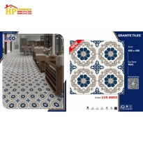 GẠCH BÔNG 40X40 BÔNG XANH VIỀN NÂU 46003 CAO CẤP GIÁ RẺ