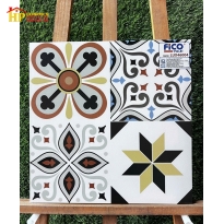 GẠCH BÔNG 40X40 BÔNG GHÉP XANH ĐEN VÀNG 46004 CAO CẤP GIÁ RẺ
