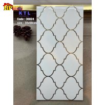 GẠCH  TRANG TRÍ 30X60 SẮC TRẮNG KEM HỌA TIẾT LỒNG ĐÈN MAROC KHẮC KIM NHẬP KHẨU CAO CẤP