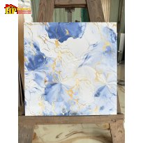 GẠCH LÁT NỀN 60X60 MÀU XANH VÂN ĐÁ MARBLE TRANH THỦY MẶC KẾT HỢP ÁNH KIM NHẬP KHẨU CAO CẤP