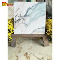 GẠCH LÁT NỀN 60X60 MÀU XANH NGỌC VÂN ĐÁ MARBLE NGHỆ THUẬT DÒNG CHẢY ÁNH KIM VÀNG NHẬP KHẨU CAO CẤP