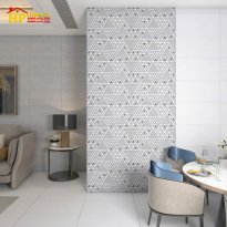 GẠCH ỐP TƯỜNG 30X60 VÂN SỌC XÁM ĐẬM LỢT ĐIỂM TAM GIÁC ĐA TẦNG HIỆU ỨNG 3D NHẬP KHẨU CAO CẤP