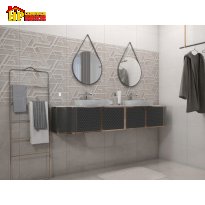 GẠCH ỐP TƯỜNG 30X60 VÂN ĐÁ XÁM CHÌ ĐIỂM ĐƯỜNG THẲNG ĐAN XEN HIỆU ỨNG 3D NHẬP KHẨU CAO CẤP