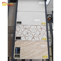 GẠCH ỐP TƯỜNG 30X60 VÂN ĐÁ MARBLE NÂU KEM ĐIỂM HOA VĂN KIM CƯƠNG HIỆU ỨNG 3D NHẬP KHẨU CAO CẤP