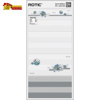 GẠCH ỐP TƯỜNG 30X60 SỌC NGANG MÀU XÁM XEN KẺ ĐẬM LỢT ĐIỂM CỤM HOA MÀU XANH DƯƠNG CAO CẤP GIÁ RẺ