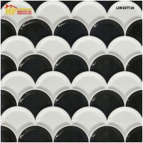 GẠCH TRANG TRÍ 30X30 TRẮNG ĐEN HỌA TIẾT VẢY CÁ CAO CẤP GIÁ RẺ