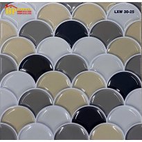GẠCH TRANG TRÍ 30X30 ĐEN XÁM VÀNG HỌA TIẾT VẢY CÁ ĐAN XEN CAO CẤP GIÁ RẺ