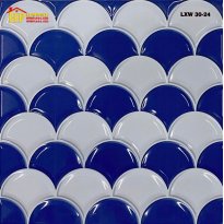 GẠCH TRANG TRÍ 30X30 SẮC MÀU XANH TRẮNG HỌA TIẾT VẢY CÁ CAO CẤP GIÁ RẺ