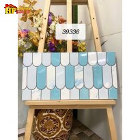 GẠCH TRANG TRÍ 30X60 SẮC MÀU XANH LAM SÁNG HỌA TIẾT LÔNG VŨ NHẬP KHẨU CAO CẤP
