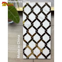 GẠCH TRANG TRÍ 30X60 MÀU TRẮNG VÂN KHÓI HỌA TIẾT ĐAN TRE NAN CÀI 3D NHẬP KHẨU CAO CẤP
