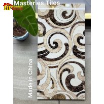 GẠCH TRANG TRÍ 30X060 HỌA TIẾT SÓNG CUỘN VÀ MÂY CỔ BAROQUE PHỐI TONE NÂU CAFE,KEM VÀ VÂN ĐÁ NHẬP KHẨU CAO CẤP