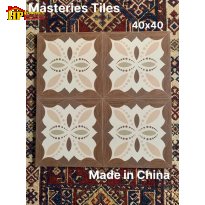 GẠCH TRANG TRÍ 40X40 MÀU NÂU HỌA TIẾT GIẢ GỖ VÀ CÁC HOA VĂN ĐỐI XỨNG NHẬP KHẨU CAO CẤP
