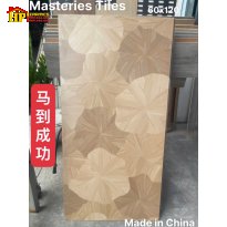 GẠCH LÁT NỀN 60X120 VÂN GỖ VÀNG SỒI HỌA TIẾT NGHỆ THUẬT LÁ SEN NHẬP KHẨU CAO CẤP
