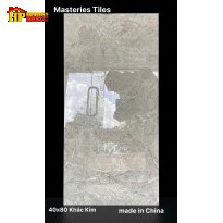 GẠCH ỐP TƯỜNG 40X80 KHẮC KIM VÂN ĐÁ MARBLE MÀU XÁM PHA NÂU NHẠT NHẬP KHẨU CAO CẤP 