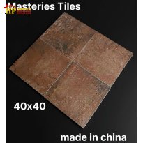 GẠCH TRANG TRÍ 40X40 TONE NÂU ĐỎ HIỆU ỨNG RỈ SÉT NHẬP KHẨU CAO CẤP