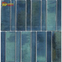 GẠCH TRANG TRÍ VĨ 268X290 MOSAIC GỐM SẮC XANH ĐẠI DƯƠNG GIỮA 2 THANH 22X145 VÀ 45X145 NHẬP KHẨU CAO CẤP