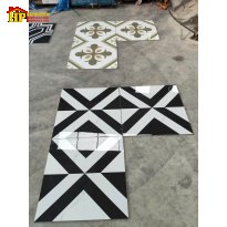 GẠCH TRANG TRÍ 80X80 SẮC MÀU TRẮNG HOA VĂN HÌNH HỌC ĐEN TRẮNG ĐAN XEN NHẬP KHẨU CAO CẤP