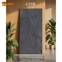GẠCH LÁT NỀN 60X120 SẮC MÀU ĐEN THAN HUYỀN BÍ VÂN ĐÁ NÚI LỬA NHẬP KHẨU CAO CẤP