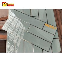 GẠCH TRANG TRÍ 30X60 SẮC MÀU XANH NGỌC NHẠT HỌA TIẾT GIẢ THANH THẺ XẾP SOLE CHỈ VÀNG NHẬP KHẨU CAO CẤP