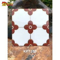 GẠCH TRANG TRÍ 30X30 KẾT HỢP TONE TRẮNG ĐỎ HỌA TIẾT 4 GÓC BO THÀNH BÔNG 4 CÁNH NHẬP KHẨU CAO CẤP