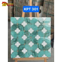 GẠCH TRANG TRÍ 30X30 MÀU XANH LỤC BẢO KẾT HỢP VỚI BÔNG 4 CÁNH MÀU TRẮNG NHẬP KHẨU CAO CẤP
