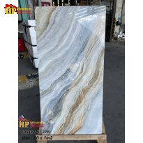 GẠCH LÁT NỀN 60X120 SẮC MÀU XANH LAM KHÓI ĐAN XEN TRẮNG SỮA ĐIỂM NHẤN DẢI VÂN MÀU VÀNG HỔ PHÁCH CAO CẤP