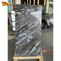 GẠCH LÁT NỀN 60X120 SẮC MÀU ĐEN XÁM THAN VÂN ĐÁ DANG TIA CHỚP CHÉO DỌC THEO THÂN GẠCH NHẬP KHẨU  CAO CẤP