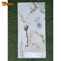 GẠCH LÁT NỀN 60X120 SẮC MÀU TRẮNG VÂN ĐÁ MÃ NÃO VỚI DÃI VÂN LOANG MÀU VÀNG HỔ PHÁCH NHẬP KHẨU CAO CẤP