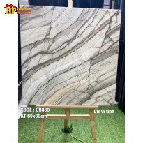 GẠCH LÁT NỀN 80X80 SẮC MÀU TRẮNG KEM ĐAN XEN CÁC DẢI VÂN MÀU NÂU SOCOLA VÂN ĐÁ DÒNG CHẢY NHẬP KHẨU 