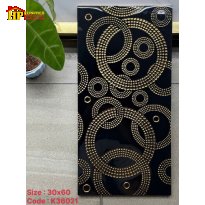 GẠCH TRANG TRÍ 30X60 SẮC MÀU ĐEN HỌA TIẾT VÒNG TRÒN ĐỒNG TÂM LIÊN HOÀN KHẮC KIM NHẬP KHẨU CAO CẤP