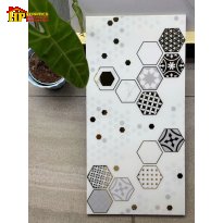 GẠCH TRANG TRÍ 30X60 SẮC MÀU TRẮNG HỌA TIẾT TỔ ONG LIÊN HOÀN TRÁNG GƯƠNG NHẬP KHẨU CAO CẤP