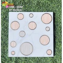 GẠCH TRANG TRÍ 30X30 SẮC MÀU TRẮNG KHÓI HỌA TIẾT BONG BÓNG HỒNG KHẮC KIM VÀNG NHẬP KHẨU CAO CẤP