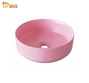 CHẬU LAVABO SỨ MÀU HỒNG SU 01