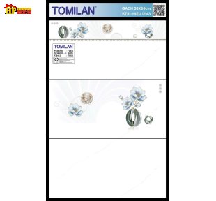 GẠCH ỐP TƯỜNG 30X60 SẮC MÀU TRẮNG VÂN KHÓI XÁM ĐIỂM HỌA TIẾT BÌNH HOA NGHỆ THUẬT VỚI CÁC BÔNG XANH NỞ GIÁ RẺ