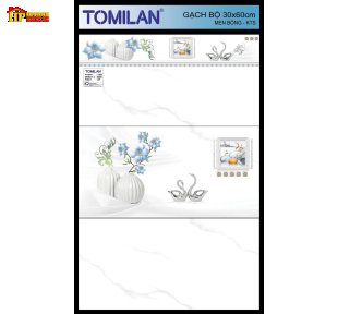 GẠCH ỐP TƯỜNG 30X60 SẮC MÀU TRẮNG VÂN KHÓI ĐIỂM BÌNH BÔNG TRẮNG CẮM NHÀNH HOA MỘC LAN XANH CAO CẤP GIÁ RẺ